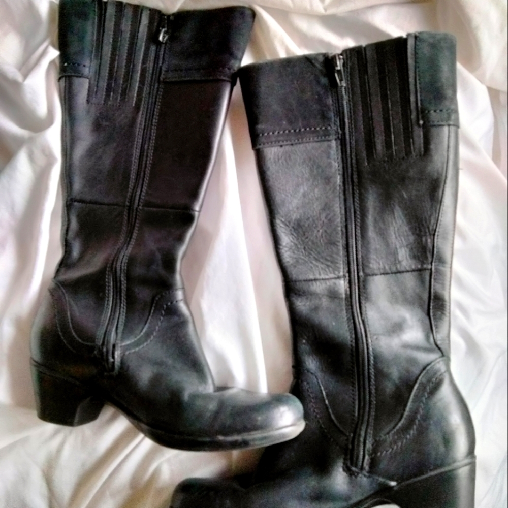 Clark's high black leather boots